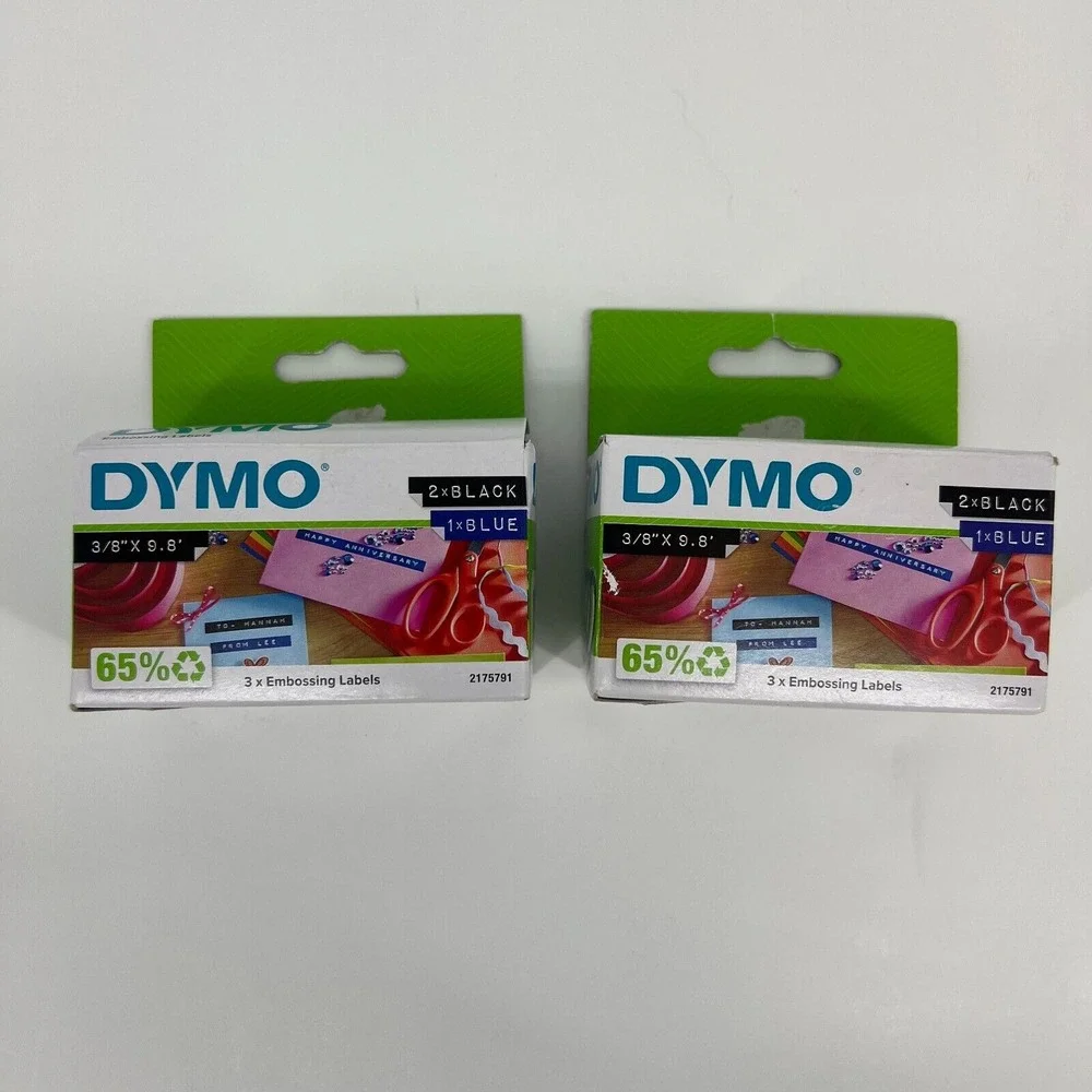2 Pack DYMO Self-Adhesive Embossing Labels 3/8